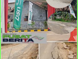 Parah.!! Jalan Desa di Kampung Cipari Rusak , Akibat kerap dilalui Truk bermuatan Matrial untuk Pembangunan Perumahan.